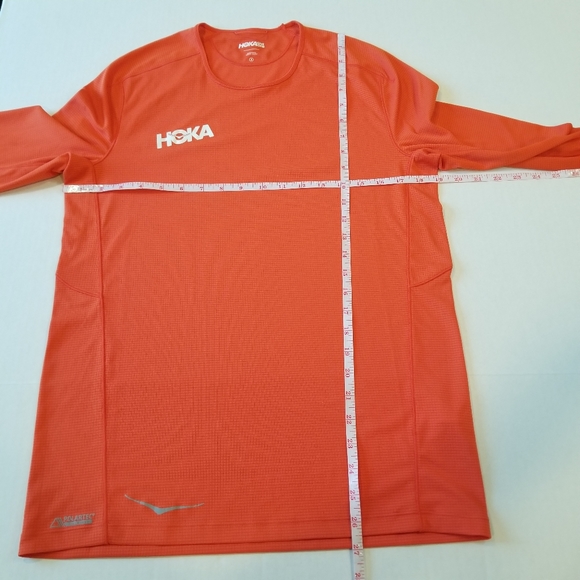 Hoka One One Polartec Power Dry Performance Long Sleeve Shirt Orange Small Men - Picture 6 of 7